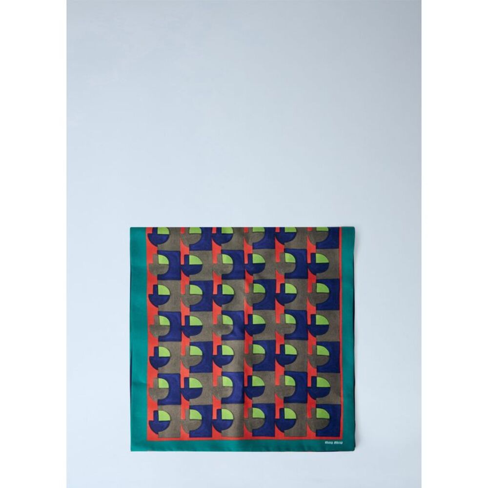 Miu Miu Men Printed Silk Scarf